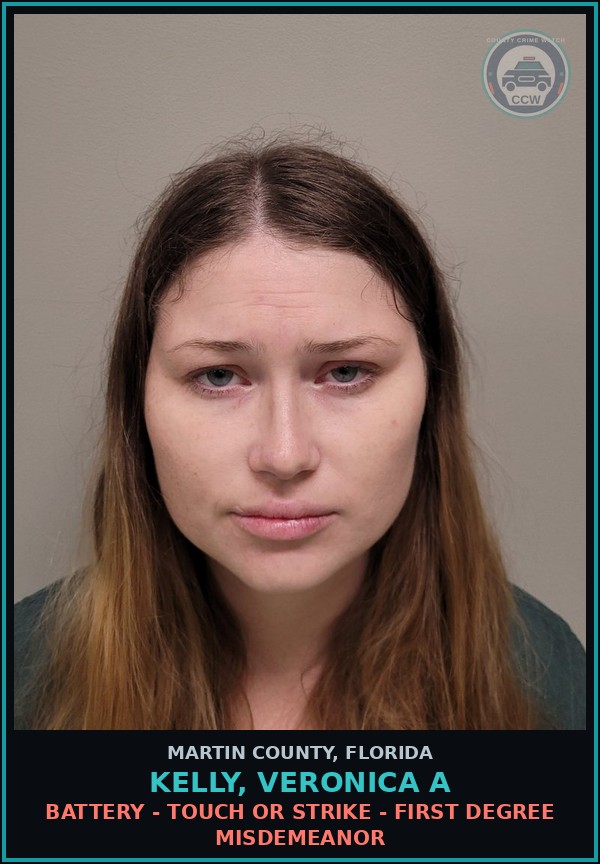 Booking mugshot of Kelly, VERONICA A in Martin County