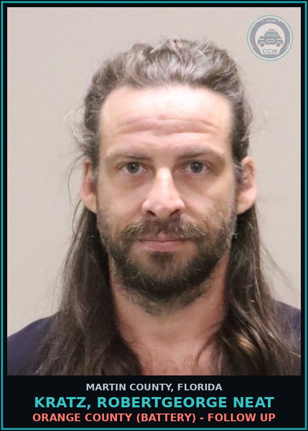 Booking mugshot of KRATZ, ROBERTGEORGE NEAT in Martin County