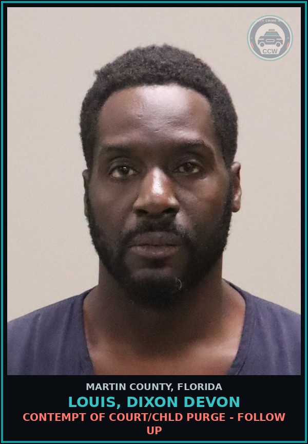 Booking mugshot of LOUIS, DIXON Devon in Martin County