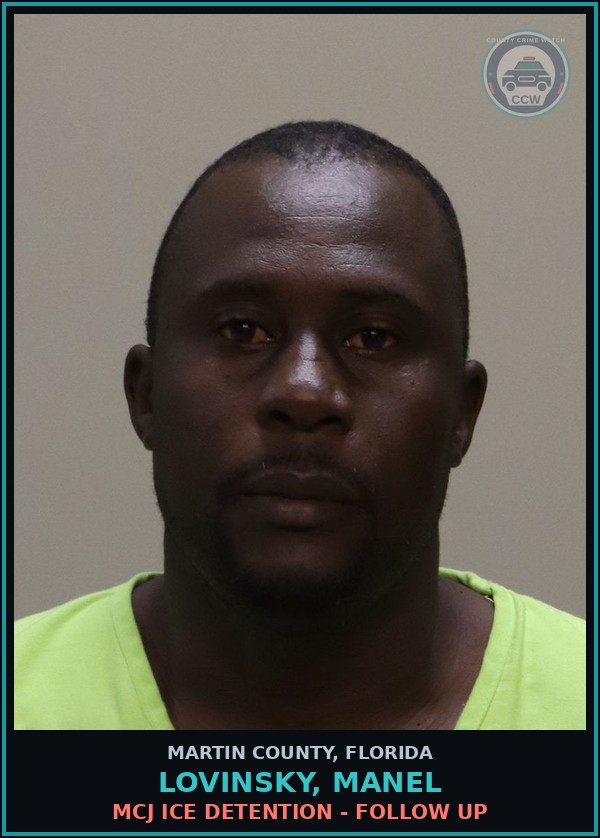 Booking mugshot of LOVINSKY, MANEL in Martin County
