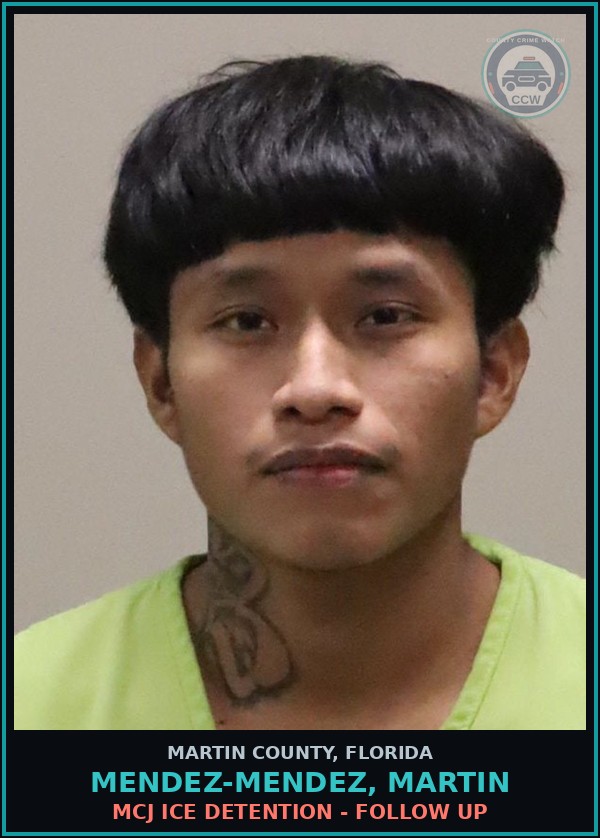 Booking mugshot of MENDEZ-MENDEZ, MARTIN in Martin County