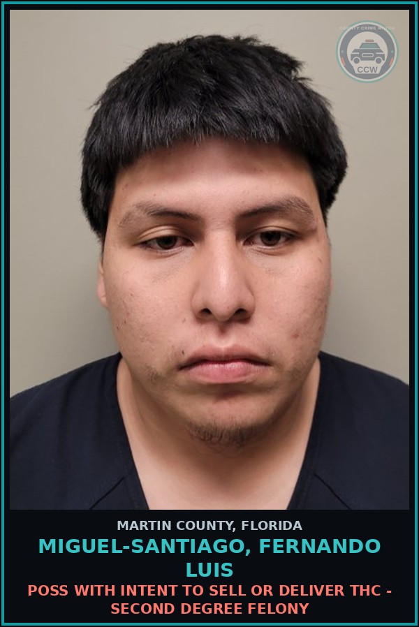 Booking mugshot of MIGUEL-SANTIAGO, FERNANDO LUIS in Martin County