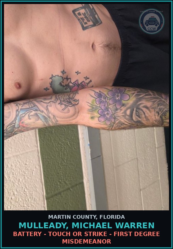 Booking mugshot of MULLEADY, MICHAEL WARREN in Martin County