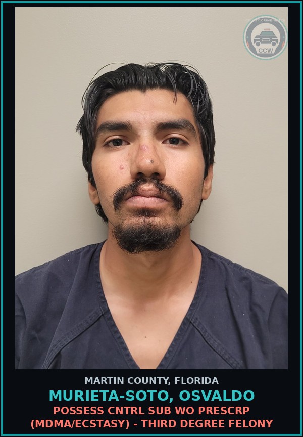 Booking mugshot of Murieta-Soto, Osvaldo in Martin County
