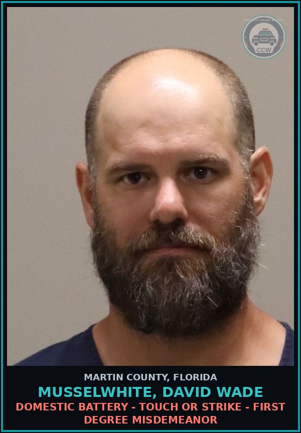 Booking mugshot of MUSSELWHITE, DAVID WADE in Martin County