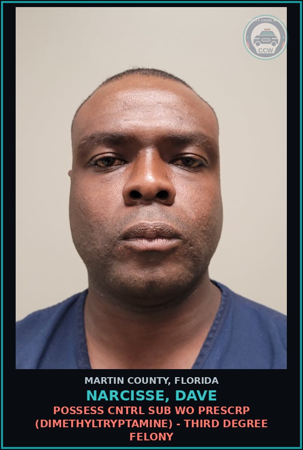 Booking mugshot of NARCISSE, DAVE in Martin County