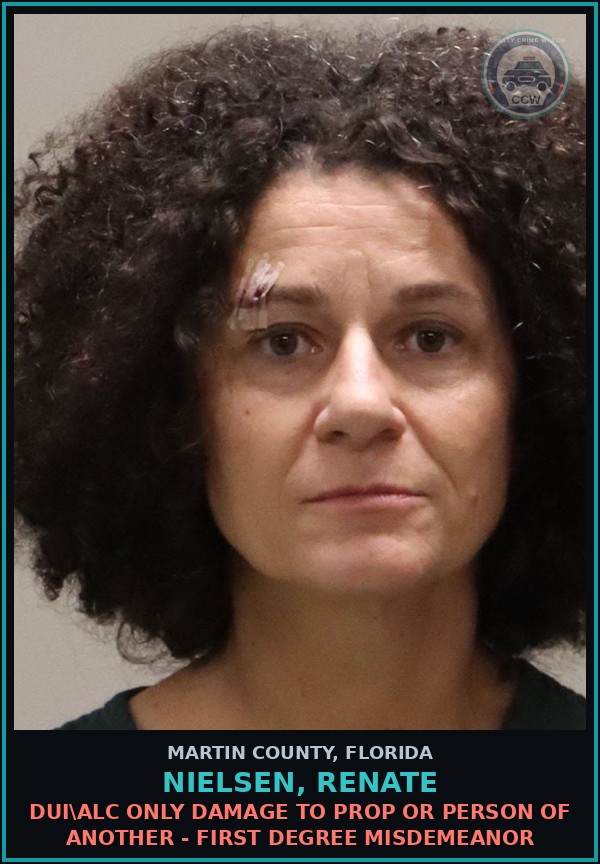 Booking mugshot of NIELSEN, RENATE in Martin County