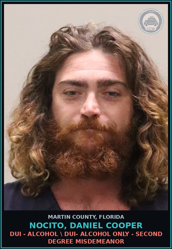 Booking mugshot of Nocito, Daniel Cooper in Martin County