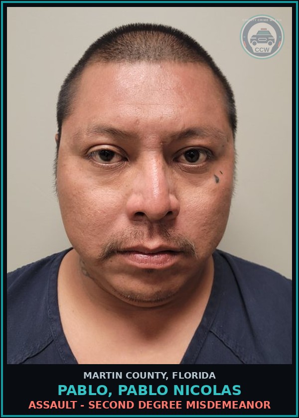Booking mugshot of PABLO, PABLO NICOLAS in Martin County
