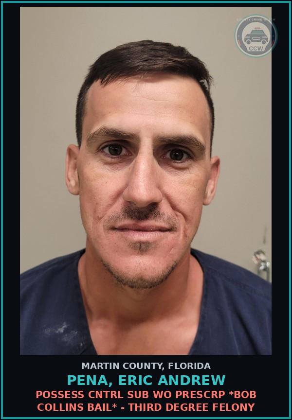 Booking mugshot of PENA, ERIC ANDREW in Martin County