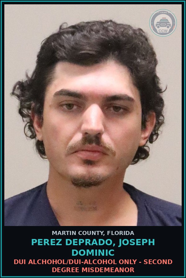 Booking mugshot of PEREZ DEPRADO, JOSEPH DOMINIC in Martin County