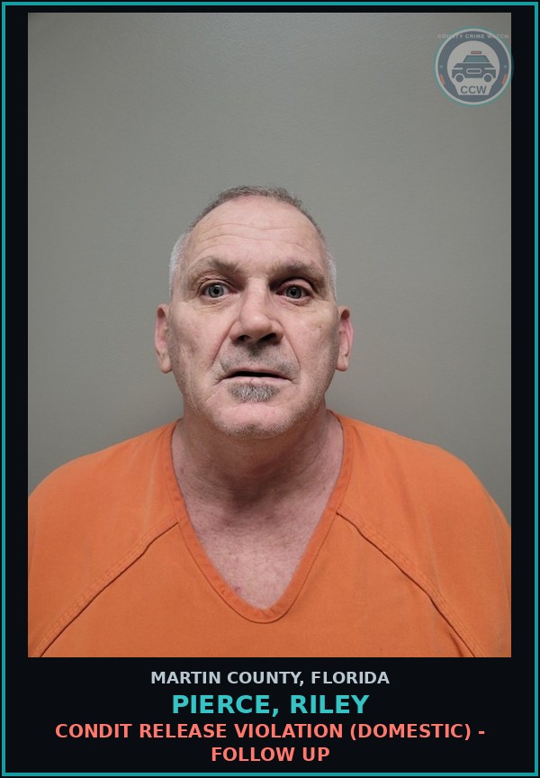 Booking mugshot of PIERCE, RILEY in Martin County