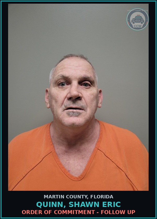 Booking mugshot of QUINN, SHAWN ERIC in Martin County