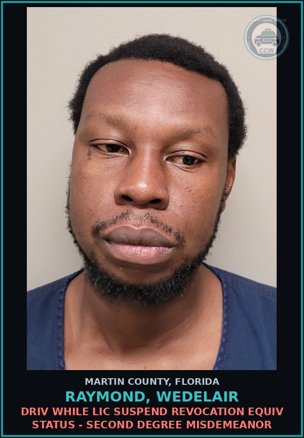 Booking mugshot of RAYMOND, WEDELAIR in Martin County