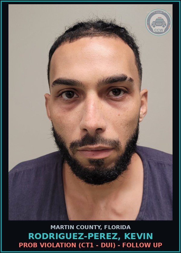 Booking mugshot of RODRIGUEZ-PEREZ, KEVIN in Martin County