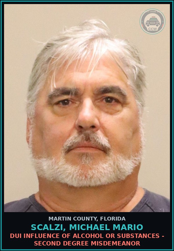 Booking mugshot of SCALZI, MICHAEL MARIO in Martin County