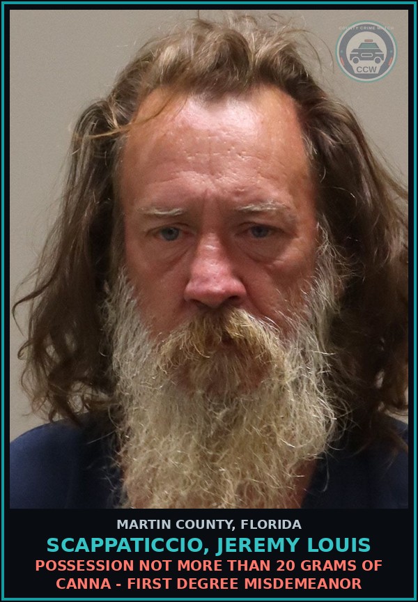 Booking mugshot of SCAPPATICCIO, JEREMY LOUIS in Martin County
