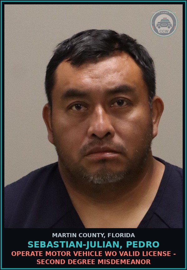 Booking mugshot of SEBASTIAN-JULIAN, PEDRO in Martin County
