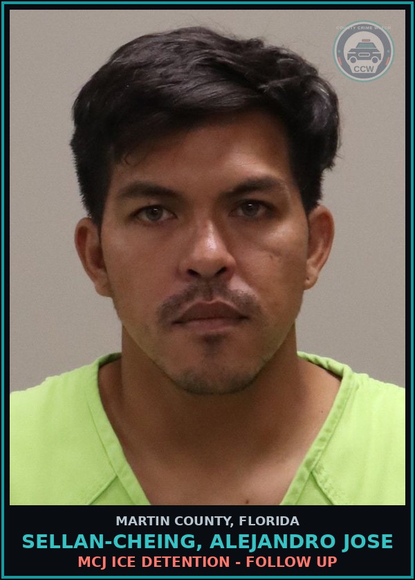 Booking mugshot of SELLAN-CHEING, ALEJANDRO JOSE in Martin County