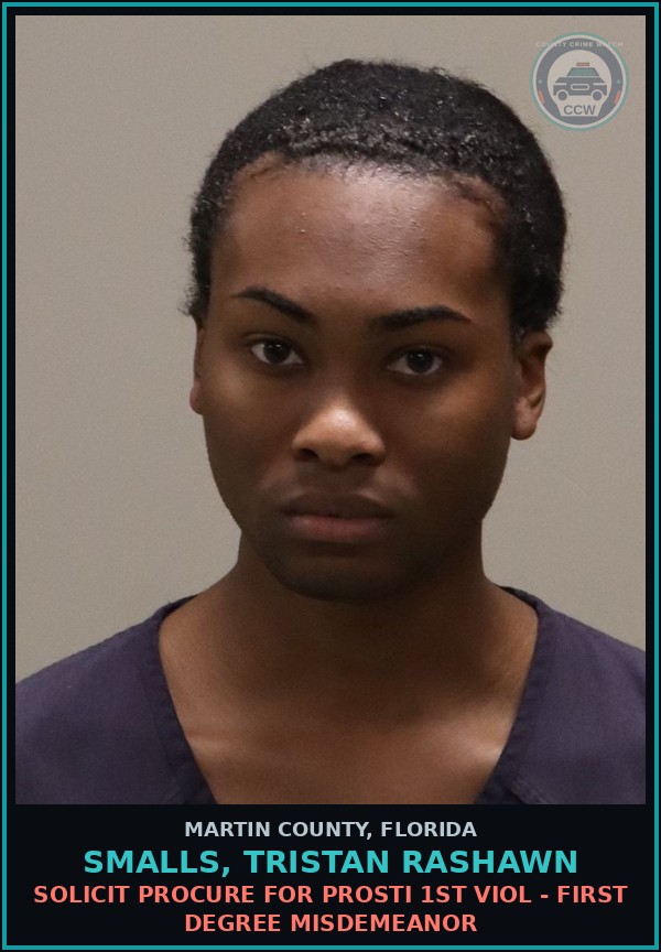 Booking mugshot of SMALLS, TRISTAN RASHAWN in Martin County