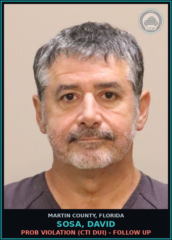 Booking mugshot of SOSA, DAVID in Martin County