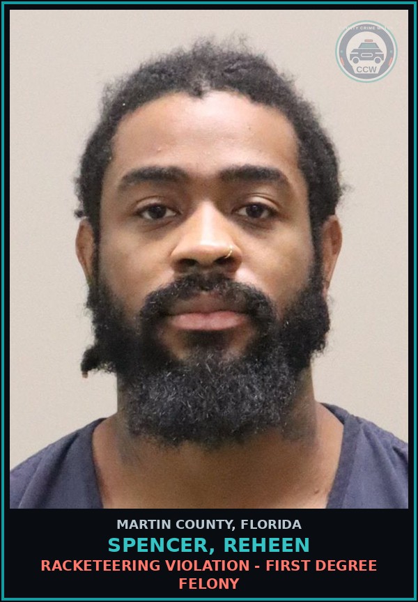 Booking mugshot of SPENCER, REHEEN in Martin County