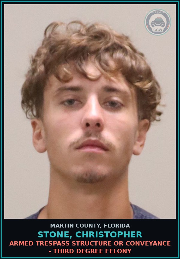Booking mugshot of STONE, CHRISTOPHER in Martin County