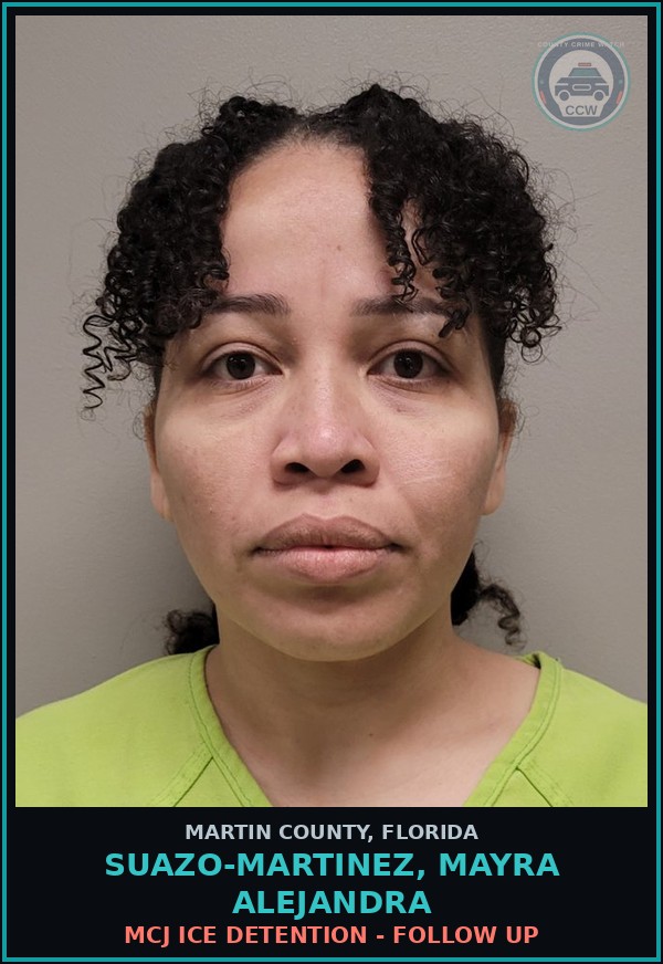 Booking mugshot of SUAZO-MARTINEZ, MAYRA ALEJANDRA in Martin County