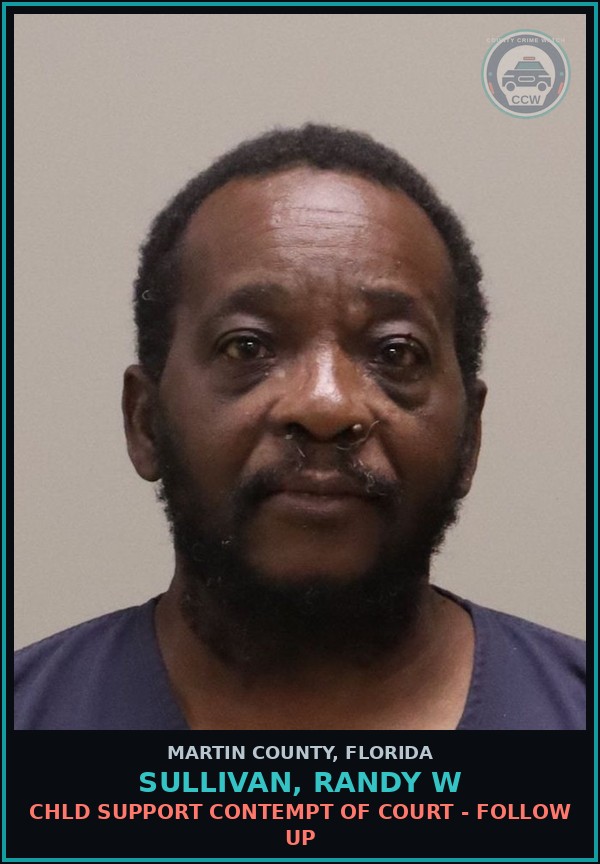 Booking mugshot of SULLIVAN, RANDY W in Martin County