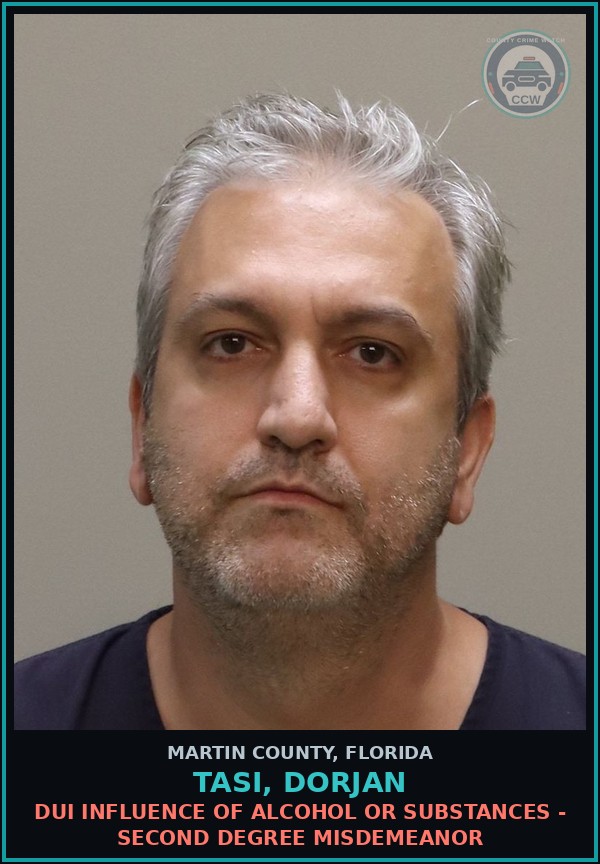 Booking mugshot of TASI, DORJAN in Martin County
