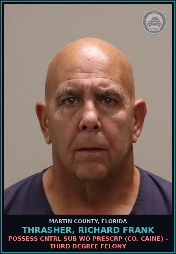 Booking mugshot of THRASHER, RICHARD FRANK in Martin County