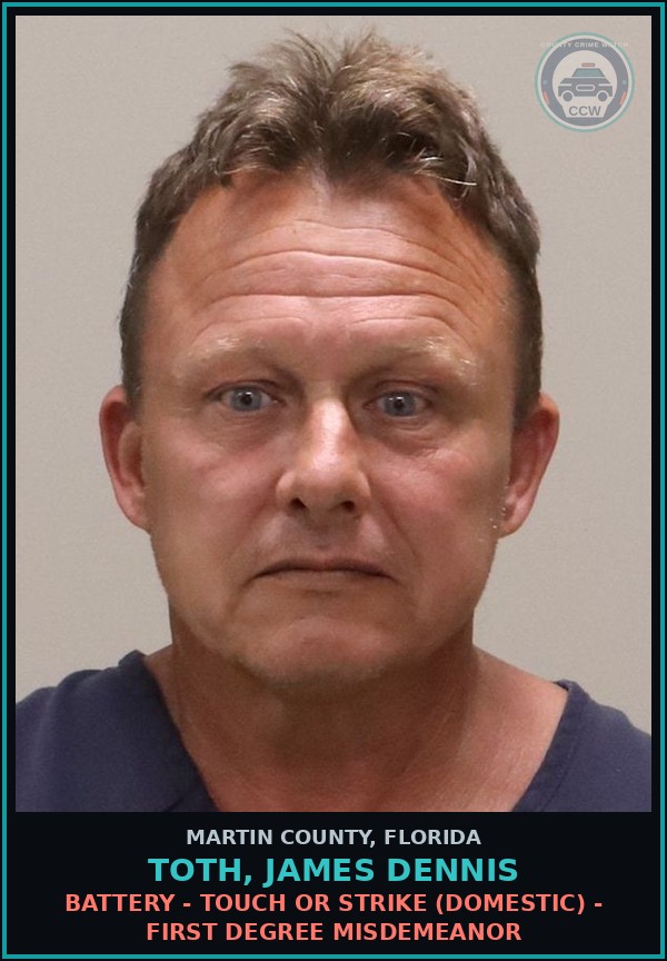 Booking mugshot of TOTH, JAMES DENNIS in Martin County
