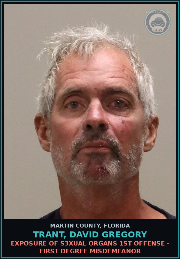 Booking mugshot of TRANT, DAVID GREGORY in Martin County