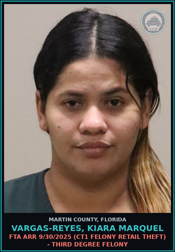 Booking mugshot of VARGAS-REYES, KIARA MARQUEL in Martin County