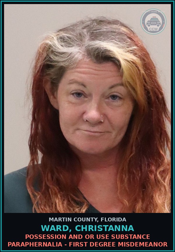 Booking mugshot of WARD, CHRISTANNA in Martin County