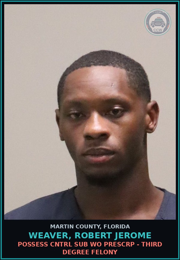Booking mugshot of WEAVER, ROBERT JEROME in Martin County
