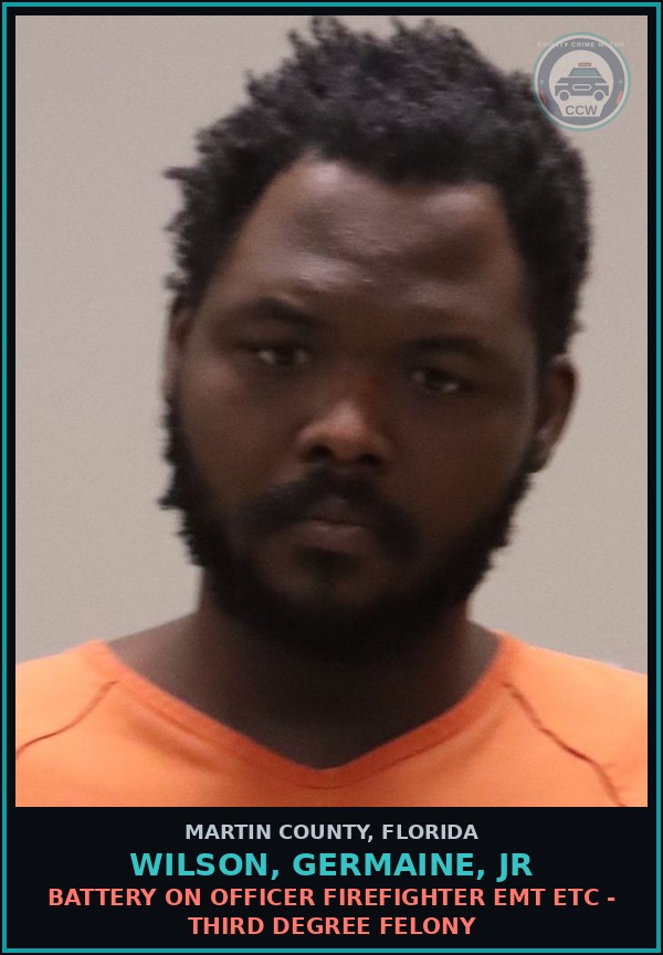 Booking mugshot of WILSON, GERMAINE, Jr in Martin County