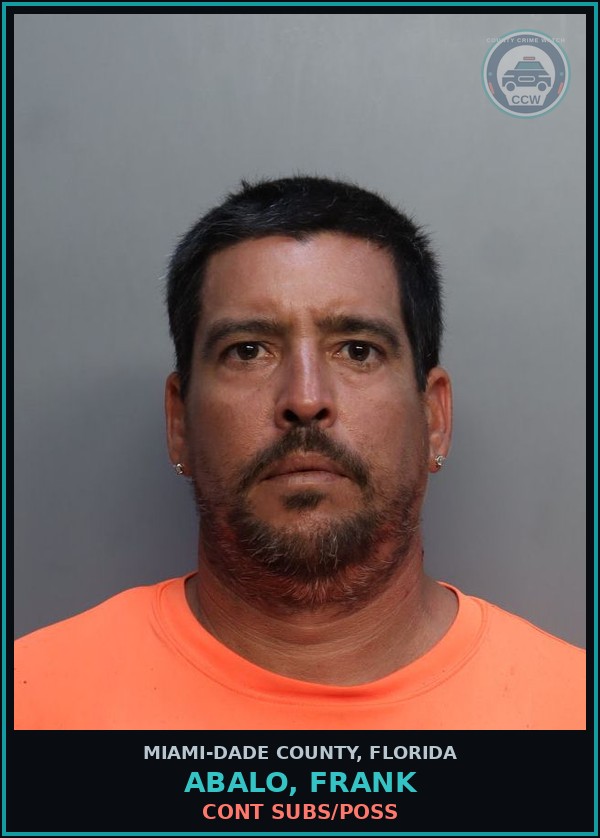 Booking mugshot of ABALO, FRANK in Miami-Dade County
