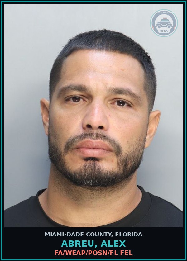 Booking mugshot of ABREU, ALEX in Miami-Dade County