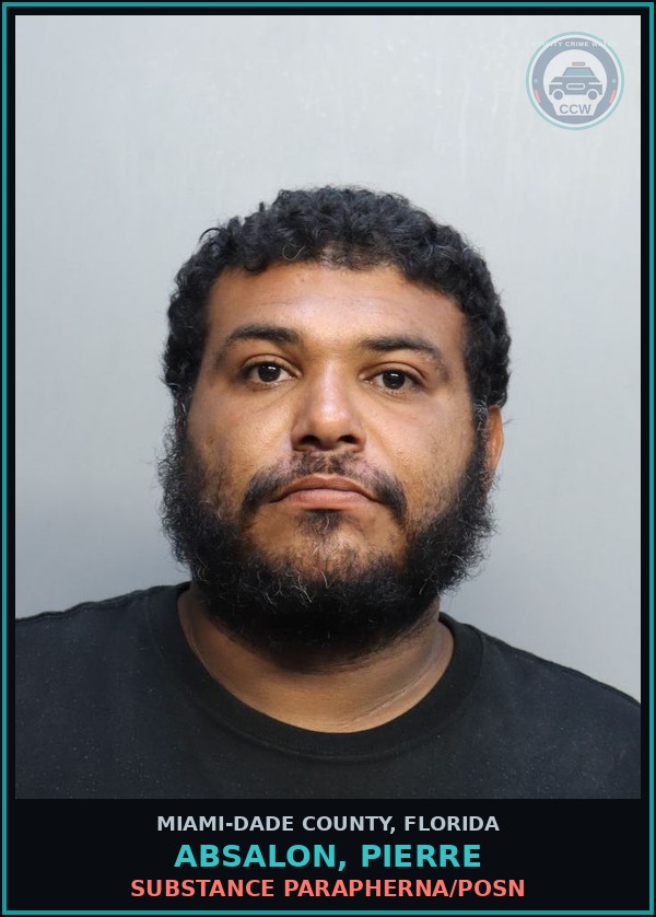 Booking mugshot of ABSALON, PIERRE in Miami-Dade County