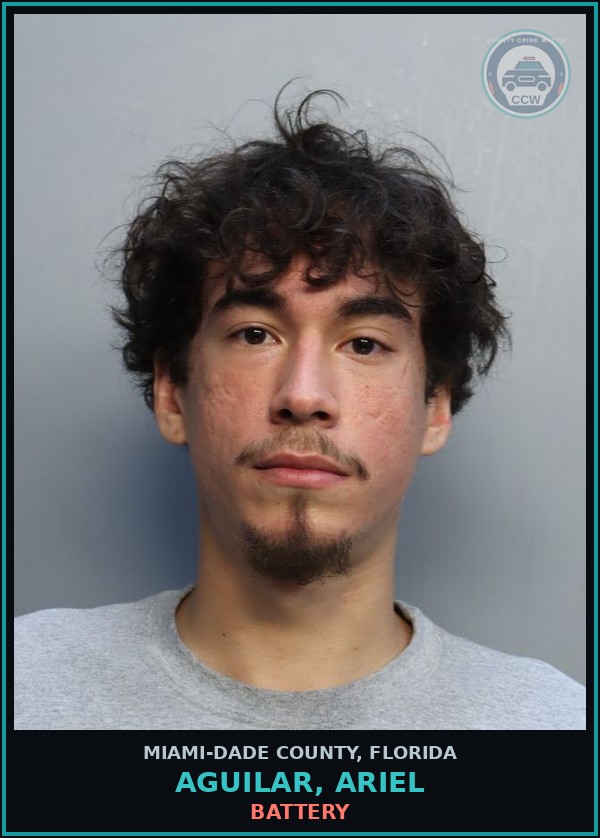 Booking mugshot of AGUILAR, ARIEL in Miami-Dade County