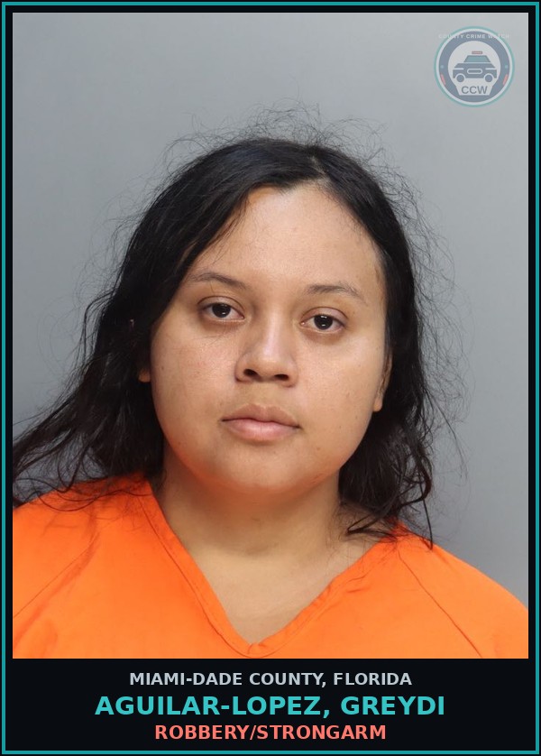 Booking mugshot of AGUILAR-LOPEZ, GREYDI in Miami-Dade County