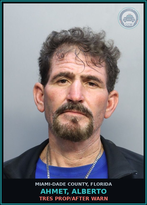 Booking mugshot of AHMET, ALBERTO in Miami-Dade County