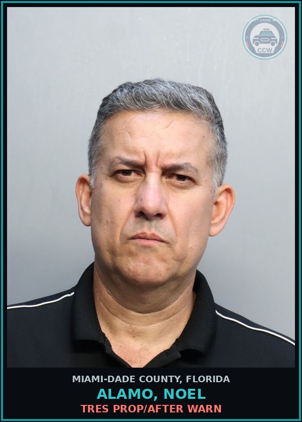 Booking mugshot of ALAMO, NOEL in Miami-Dade County