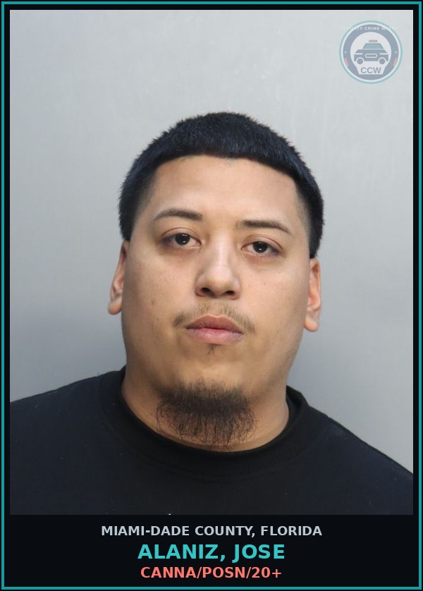 Booking mugshot of ALANIZ, JOSE in Miami-Dade County