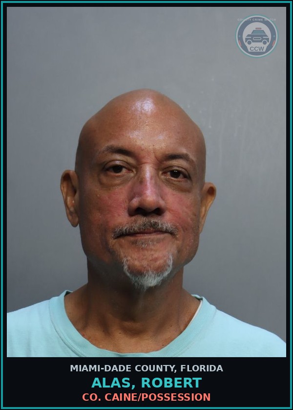 Booking mugshot of ALAS, ROBERT in Miami-Dade County