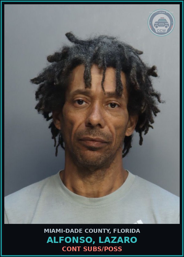 Booking mugshot of ALFONSO, LAZARO in Miami-Dade County