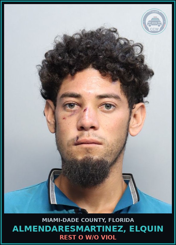 Booking mugshot of ALMENDARESMARTINEZ, ELQUIN in Miami-Dade County