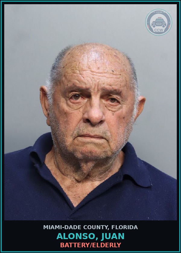 Booking mugshot of ALONSO, JUAN in Miami-Dade County