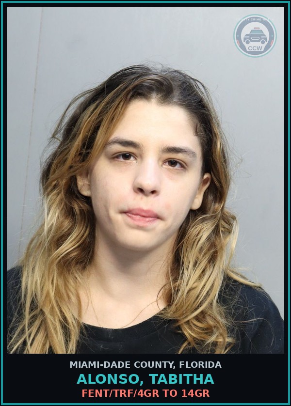 Booking mugshot of ALONSO, TABITHA in Miami-Dade County